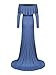 JustVH Maternity Fitted Elegant Gown Long Sleeve Off Shoulder Ruffles Maxi Photography Dress for Photoshoot Denim Blue
