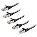 Cable Matters 10Gbps 5-Pack Snagless Shielded Cat 6A Ethernet Cable - 10ft, Cat 6A Cable, Cat6A Cord, Ethernet Cord, Black