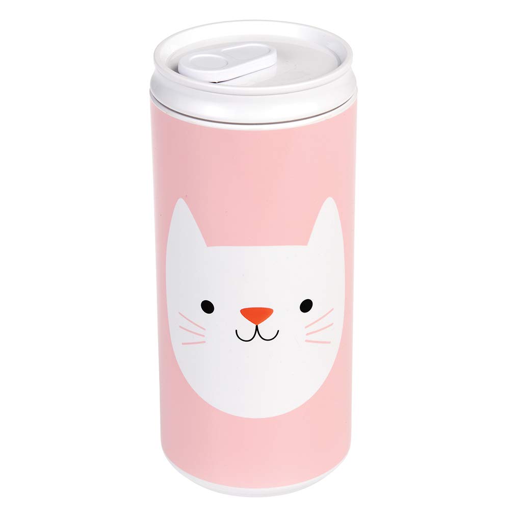 Rex London Cookie The Cat Reusable Eco Can, Cat-themed, 6 cm x 15 cm x 6 cm, 330ml