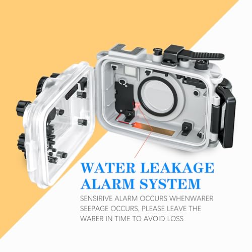 YaelHelens TG-7 Underwater Camera Case 60M Waterproof PC Material with O-Ring Gasket Compatible with Olympus OM System Tough TG-7 (White)