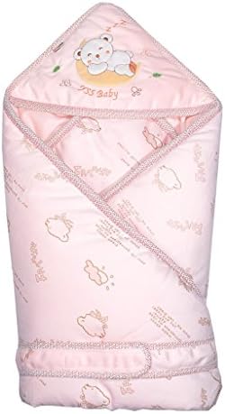 Pink Minies Baby Wrap, Swaddle, Blanket, Soft Organic Cotton, Best Baby Shower Gift for Boys, Girls, Unisex, Size 34" x 34", 0-8 Months.