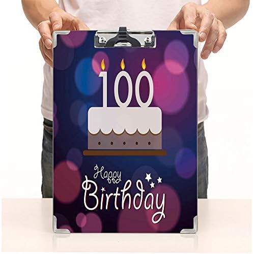 Custom Printing Clipboard,Hardboard Clipboard Pack,Print Cake and Candles on Abstract Backdrop,Office School Workers Business use