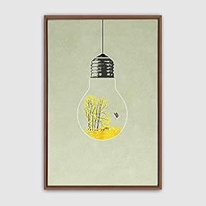 Framed Canvas Wall Art Bottle and Bulb Canvas Prints Home Artwork Decoration for Living Room,Bedroom - 16x24 inches