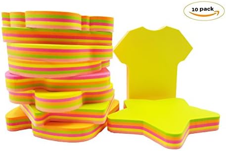 Rolina 10PCS Creative Office Sticky Notes Self-Stick Notes Pad Memo Sticker Planner, 100 Sheets/Pack(Random delivery)