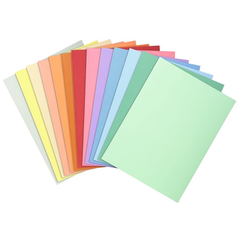 Exacompta - Ref 330000E - Super Pastel Square Cut Folders - 24 x 32cm in Size, Suitable for Storing & Holding A4 Documents, 210gsm Card - Assorted Colours (Pack of 100)