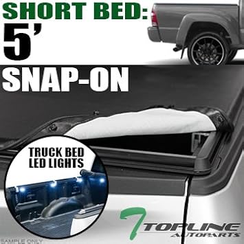 Topline Autopart Hidden Snap On Soft Vinyl Tonneau Cover Truck Bed Led Lighting System For 16 18 Toyota Tacoma Access Extended Double Crew Cab 5 Feet 60 Short Bed Tonneau Covers Amazon Canada