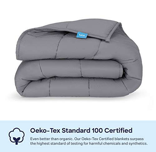 image for LUNA Adult Weighted Blanket | 25 lbs - 60x80 - Queen Size Bed | 100% O