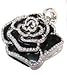Crystal Rose Flower Jewelry USB Flash Drive with Necklace:8GB(Black)