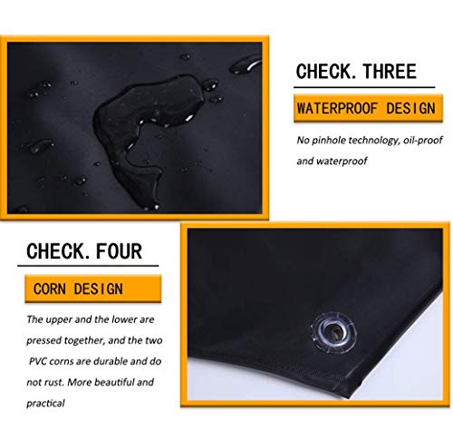 Homsolver Heavy Duty Vinyl Waterproof Apron Durable Ultra Lightweight Extra Long Black - Industrial Grade Material for Ultimate Protection (Black, 43" x 30")