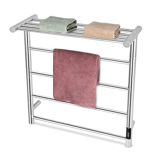 DAILYLIFE Towel Warmer, Wall Mounted Heated Towel Rack, Builtin Timer