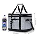 LUNCIA Cooler Bag 60-Can Leakproof Collapsible Cooling Bag, Insulated Portable Tote, 30L Soft Sided Cooler for Picnic, Camping, Hiking, Greythumb 1
