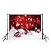 LB Christmas Backdrops for Photography 7x5ft Poly Fabric Red Background Christmas Balls Photo Backdrops Customized Photo Background Studio Props
