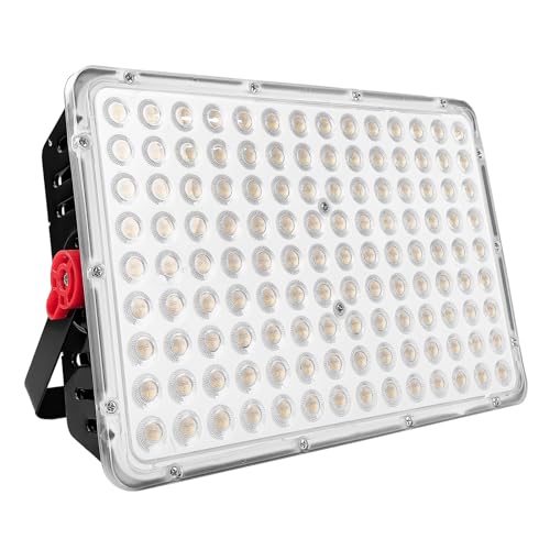 CREATESTAR Outdoor LED Spotlight 40000LM, 400W Outdoor LED Spotlights 6500K Cool White Light, IP66 Waterproof Outdoor Spotlight for Warehouse, Garden, Garage, Sports Field, Backyard, Parking