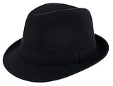 Lullaby Mens Womens Short Brim Manhattan Gangster Trilby Fedora Hat Black