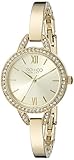 SO&CO New York Women's 5088.3 SoHo Crystal Accent Quartz Stainless Steel 23K Gold-Tone Bangle Watch