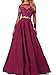 Momoai Women's Beaded Long Sleeve Lace Evening Party Dress Formal Gown Two Pieces Prom Dresses Long Black2
