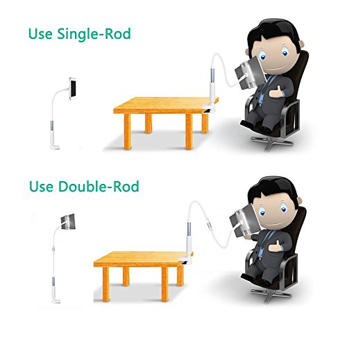 Katoot@ Phone Tablet Stand Gooseneck 50 Inches Tall Adjustable Arm 360° Rotating Lazy Holder for Bedroom Office Kitchen Bathroom (Luxury Gold)