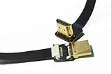 Permanent FFC Flat Slim HDMI Cable Standard Full Normal HDMI Male to Standard HDMI Full Size HDMI Normal HDMI 90 Degree Compatible for RED Blackmagic BMCC Sony nex FS7 Canon C300 30CM Black