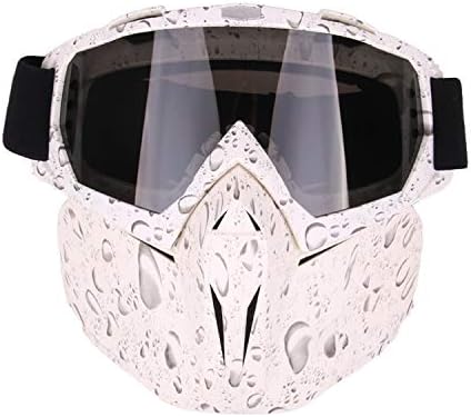 BOROLA Tactical Mask, Retro Motorcycle Goggles with Removable Face Mask, Safety Goggles Mask UV400 Protection Compatible for Nerf Elite Toy Gun Game Rival (Water Bead Pattern)
