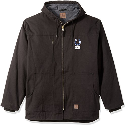 NFL Indianapolis Colts Boys Trailblazer Canvas Fleeced Lined Hooded Jacket, 2X, Black