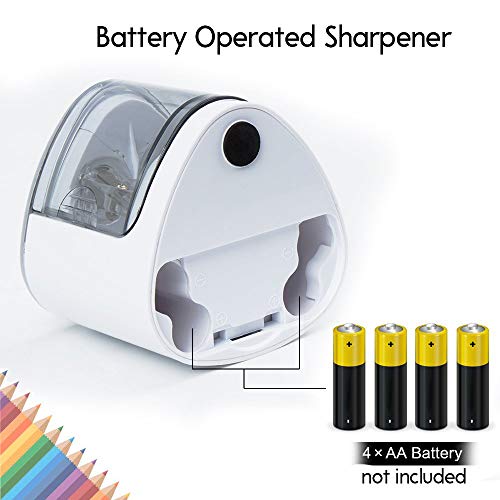 Electric Pencil Sharpener, Heavy Duty Pencil Sharpene With Dual Hole, Compact Pencil Sharpener Ideal For NO.2, Colored Pencils, Eyebrow Pencils, Battery-Operated Kids Safety Pencil Cutter for Artists - Thumbnail 3