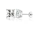 Queen Jewelers Sterling Silver Cubic Zirconia Princess-cut Stud Earrings
