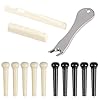 TIMESETL Akustische Gitarre Brücke Pins Set, Gitarre Bridge Pins Puller Remover Extractor Werkzeug mit Gitarre Sattelmutter und 12 Packung Guitar Bridge Pins