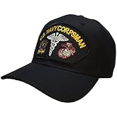 Corpsman Hat Navy Marine Corps FMF Black w/free Sticker