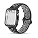 INTENY Compatible for Apple Watch Band 42mm with Case, Soft Silicone Sport Wristband with Apple Watch Screen Protector Compatible for iWatch Apple Watch Series 1,2,3,4, 42mm M/L, Black Cool Gray