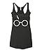 Wild Bobby White Wizard Glasses Scar Premium Tri-Blend Racerback Women's Tank Top (Vintage Black, Small)