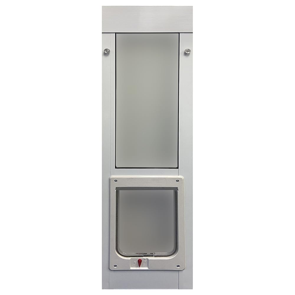 Ideal Pet Products Aluminum Vertical Sash Window Pet Door, Adjustable Sizes to Fit Window Heights from 43-7/8” to 46-1/2”, Chubby Kat 7-1/2” x 10-1/2” Flap Size Image