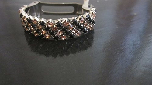 Jet Black/Coral Rhinestone Ponytail Holder Barrette Style Hair Clip Hair Accessories