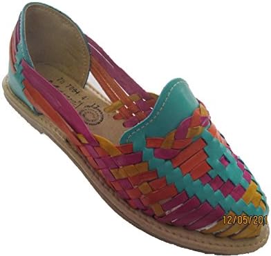 Leather Sandal Shoes (Huaraches) Women's Maxx Handmade (9, Turquoise)