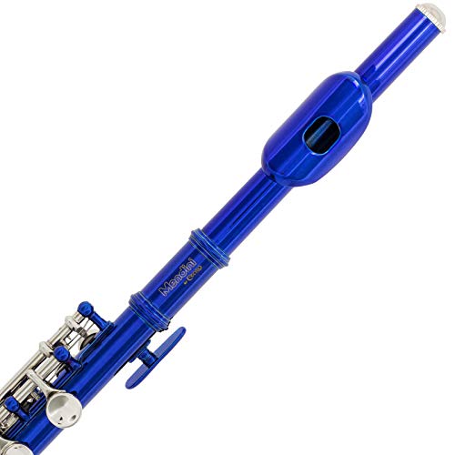 Mendini by Cecilio C Piccolo, Blue with Nickel Plated Keys, MPOBLN