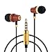 Earbuds In-Ear Headphone with Microphone, LESHP Premium Genuine Wood Wired Earphones for All Apple Device; Comfortable, Clear, Powerful Sound and Heavy Bass Stereo Noise-isolating