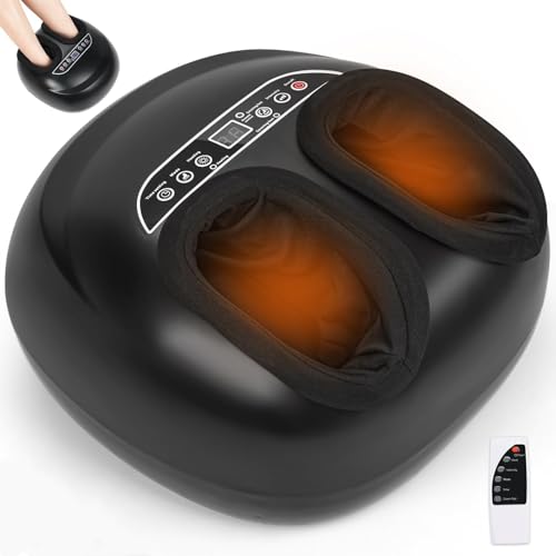 Máquina de Massageador de Pés com Calor, Massageador de Pés Shiatsu com Aquecimento e Controle Remoto, Massageador Profundo de Amassamento, Máquina de Massagem de Pés, 5 Níveis de Intensidade