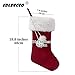 EDLDECCO 20.5 inch Snowy White Cozy Faux Fur Christmas Stocking with Little Faux Fur Ball for Holiday Party Decorations Gift-One Piece (White and Red)