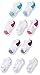 Fruit of the Loom Girls' Little Half Cushion No Show 10 Pack Sock, White Assorted, Medium (Shoe Size: 10.5-4)