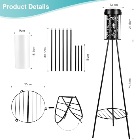 Solarlampen für Außen, Schmetterling Solar Stehlampe Außen mit Pflanzenständern,Solarleuchten für Außen, IP65 Wasserdicht Solar Lampe für außen Terrasse, Hof, Rasen, Vorgarten, Veranda – Garten