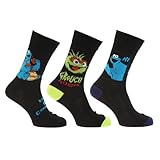 Sesame Street Mens Novelty Socks (Pack Of 3) (US 7-12) (Design 1)