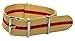 Clockwork Synergy® Classic Nylon Nato watch straps bands (18mm, Khaki/Red)