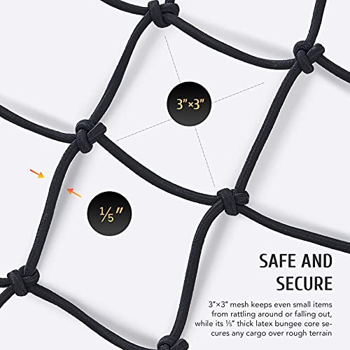 Orion Motor Tech Cargo Nets for Roof Rack, 3x4 Foot Cargo Net Set for