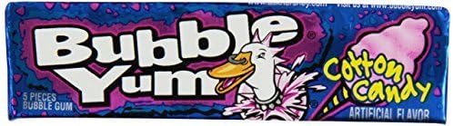 Bubble Yum Cotton Candy Bubble Gum,5-piece packs (Pack of 18) by Bubble Yum