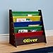 DIBSIES Personalized Kids Bookshelf (Espresso with Primary Fabric)