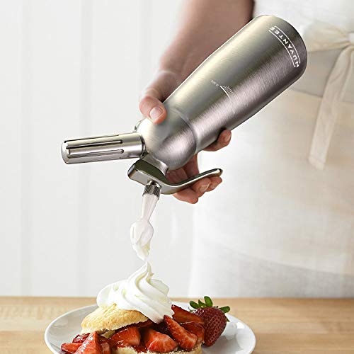 Nuvantee Cream Whipper (1-Pint) - Professional Aluminum Whipped Cream Dispenser With 3 Decorating Nozzles - Uses Standard N20 Cartridges (not included) - Thumbnail 3