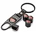 CzlpV Black Car Wheel Tire Valve Caps Tyre Stem Air Caps Keychain Styling For VW GTI