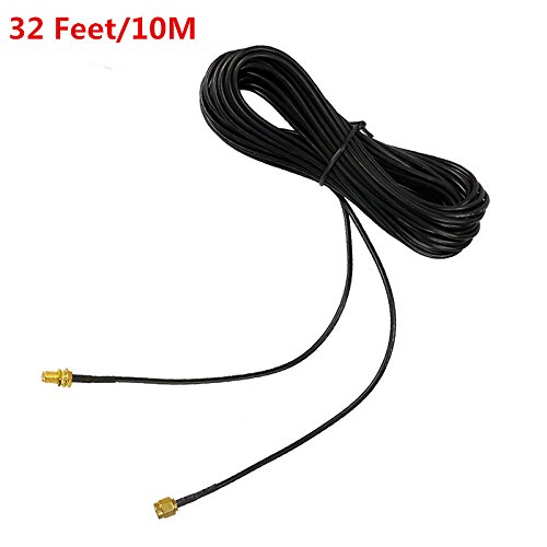 Cable de Extension de Antana 10M WiFi RP-SMA Negro con Interfaz de Cobre y Anti-Interferencia de Cable de Extension de Wifi
