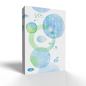 Canvas Wall Art - Watercolor Abstract Color Block Line Draw - Modern Home Art Stretched and Framed Ready to Hang - 12x18 inches
