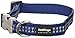 Red Dingo Reflective Dark Blue Dog Collar, Medium/Large/20mm