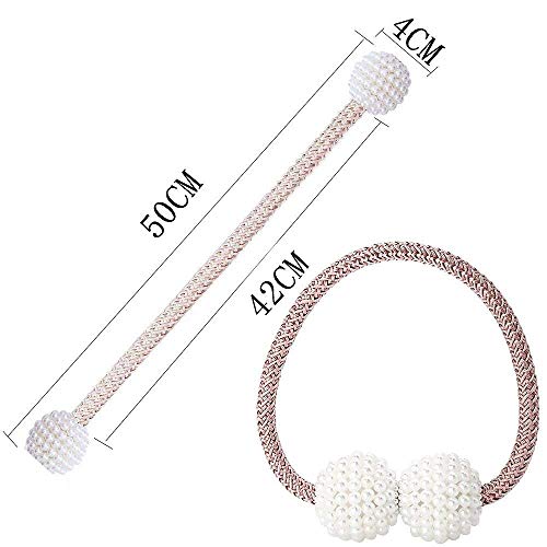 1X Pearl Magnetic Curtain Clip Curtain Holders Buckle Clips Hanging Ball Buckle Tie Back Curtain Accessories Home Decor (Pink)